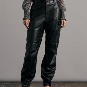 faux leather joggers
